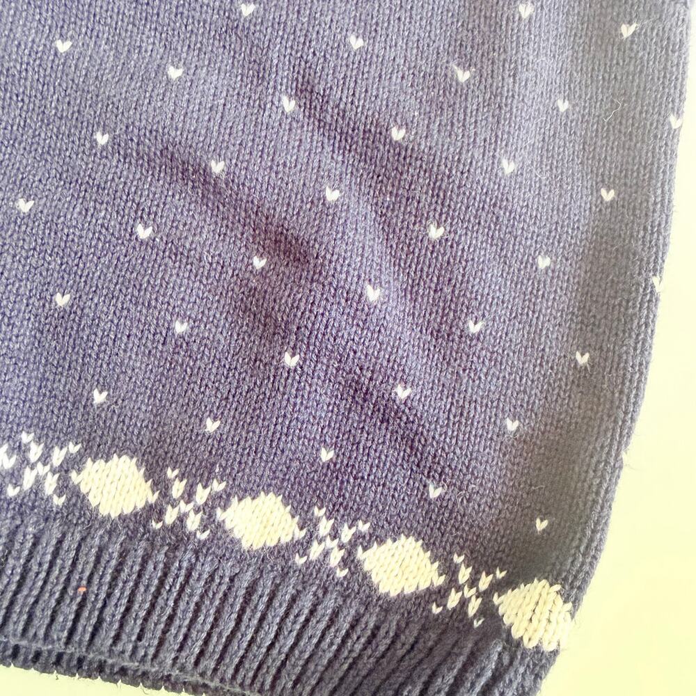Janie and Jack Navy Birdseye Combed Cotton Sweater Vest 2T - Picture 2 of 5